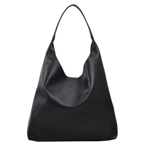 TIAASTAP Groß Handtasche für Damen Weiche Leder Tote Bag Shopper Tasche Damen Schultertasche Hobo Bag Shoulder Bag Uni Tasche Beuteltasche Tragetasche Umhängetasche mit klein Geldbörse