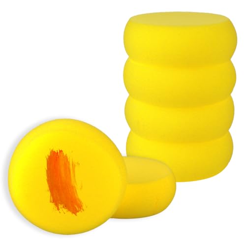 6 Stück Strukturpaste Malschwamm Acrylmalerei Schwamm Malen Schwämmchen 7,6 cm Töpfermal Schwämme Aquarellschwämme Weich Schwammpinsel Kinder für Töpferkunst, Basteln, Töpfern, Ton, Gesichtsbemalung