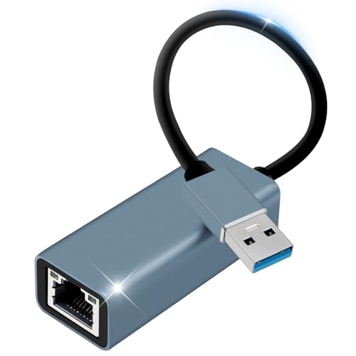 USB LAN Adapter 3.0, 1000 Mbps USB Ethernet Adapter USB auf RJ45 Gigabit USB Netzwerkadapter LAN Kabel Adapter Kompatibel für Switch,Mi Box,Laptop unter Win 11/10/ 8.1/8, Mac OS, Linux