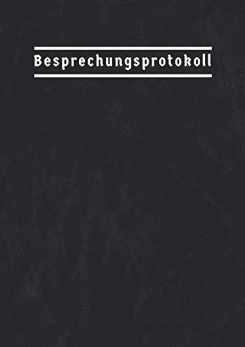 Besprechungsprotokoll: Notizbuch für besprechungen führen | Gesprächsnotizblock | Besprechungsbuch | Gesprächsnotizen | Besprechungen & Meetings im büro | Din A4 | 100 Seiten | Vintage Schwarz