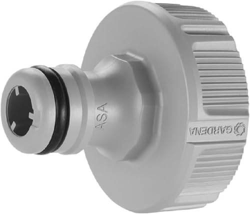 Gardena Hahnverbinder 33,3 mm (G 1 Zoll): Adapter für den Anschluss eines Wasserschlauchs, Anti-Splash-Technologie, frostsicher, Original Gardena System, lose Verpackung (18222-20)