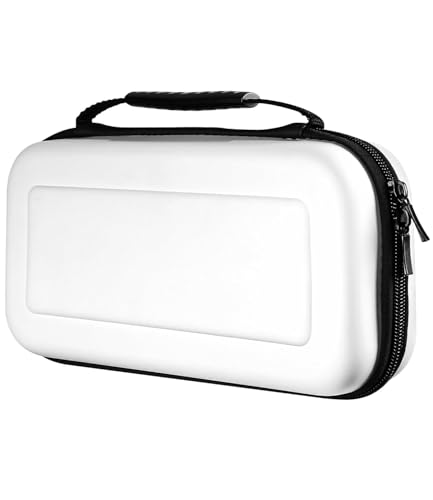 SOBEAU Tragetasche Für Nintendo Switch /Switch OLED-Konsole Zubehör, Tasche Hülle Case, Harte Reisetasche Tragetasche Schutzhülle Mit 10 Spielkartenfächern Und Anderes Zubehör (Weiß)