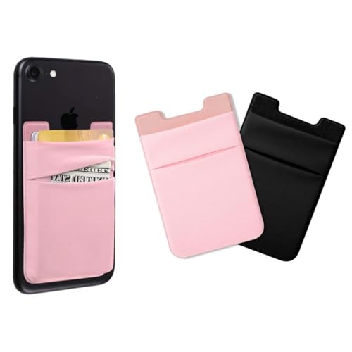 2 Stück Handy-Kartenhalter mit Selbstklebendem Aufkleber, Handy Kartenetui fur Kreditkarten & Bargeld, Handy-Kartenfach Brieftasche zum Aufkleben