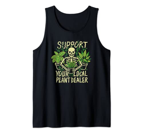 Unterstützen Sie Ihren lokalen Pflanzenhändler, lustiges Skelett Tank Top