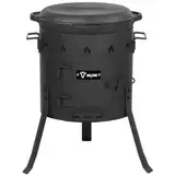 BBQ-Toro Gusseisen Kazan mit Kazan Ofen Ø 35 cm | 12,1 L Gusstopf mit Deckel, Gusseisentopf | Gulaschkessel, Feuerkessel, Outdoor Ofen | Feuer-Ofen, Eintopfofen, Feuerstelle, Außenküche, Utschak