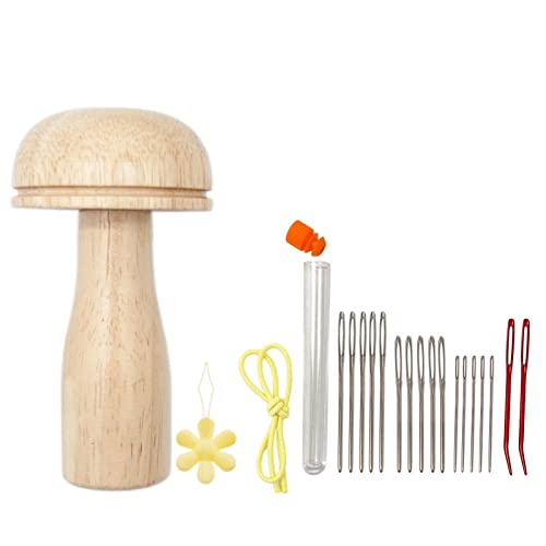 Supplies für Mendo – Schönes Set für die Stickerei von Pilzen – Reparatur-Set zum Reparieren von Werkzeugen für Mendo-Socken, Pullover,