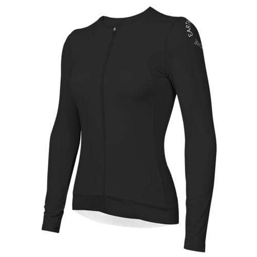 Wulibike Radtrikot Damen Langarm,Fahrradtrikot Atmungsaktiv Rennrad Trikot Hochelastisch Fahrrad Kleidung 4 Taschen Schwarz S