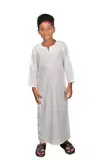 Egypt Bazar Moderner Kinder-Kaftan, Farbe: weiß (134 (8 Jahre))