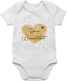 Baby Body Junge Mädchen - Aufdruck selbst gestalten - Dein Wunschtext - 1/3 Monate - Weiß - personalisiertes herzen babysachen jungen beste freundin strampler individuell und name pärchen