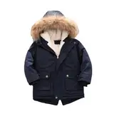 Guqmjde Winterjacke Jungen Daunenjacke Kinder Baumwolle Mantel Classic Wintermantel Jacken Puffer Jacket Kapuzenjacke Thermal Daunenmantel Outdoorjacke Thermojacke Prime Marineblau, 7–8 Jahre