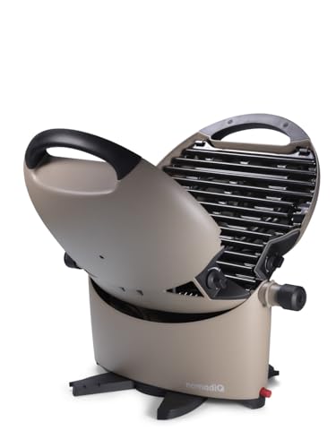 NOMADIQ BBQ Camping | Tischgrill | Compact | 2 Brenner | gasgrill camping | gasgrill balkon Wohnmobil | grillplatte, portable, outdoor, barbecue, outdoor kocher