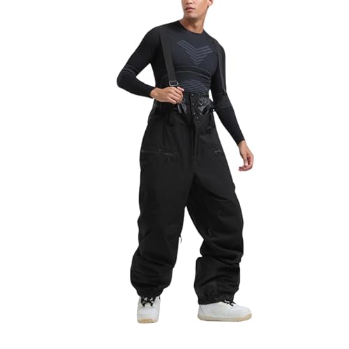 AHAKLO Skihose Damen Winterhose Damen Wasserdicht Latzhosen Für Herren Hosenträger Skihose Herren Snowboardhose Damen Schneehose Damen Winter Ski Hosen Für Frauen Baggy Ski Pants Skihose Herren