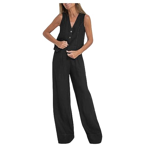 Lange Hosenanzug Damen 2 Teiler Business Anzug Set Casual weste Tracksuit Elegante Einfarbig Outfits Blazer Jacke Freizeitanzug Sexy Festlich Workout Sets mit Taschen blitzangebote des tages