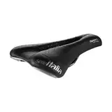 Selle Italia SPORT Gel Flow – Sattel für Stadtfahrräder, Trekkingräder, Citybikes, mit anatomischem Loch und Schiene aus FEC-Legierung – Größe S2, Schwarz