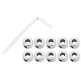 10 Stück Wellenkragen, galvanisierte Ferronickel-Kohlenstoffstahl-Sechskant-Festschnalle für Heimwerker-Spielzeug (1 mm) (Latte-Stil 5,1 mm)