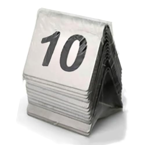 Tischnummern Aus Edelstahl, 1–10 Doppelseitige Tischnummernkarten, Stapelbare Tischnummern Aus Metall for Restaurantsitze, Partyzubehör for Hochzeitsjubiläen