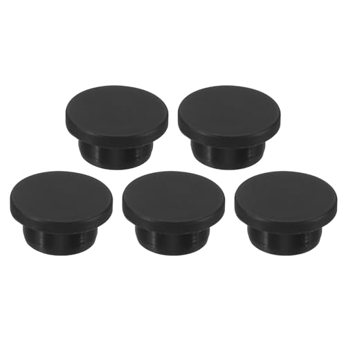 QUARKZMAN Silikon Gummi Lochstopfen 22mm Durchmesser Weich Flexibler Stopfen für 21mm Loch Schwarz 5Stk