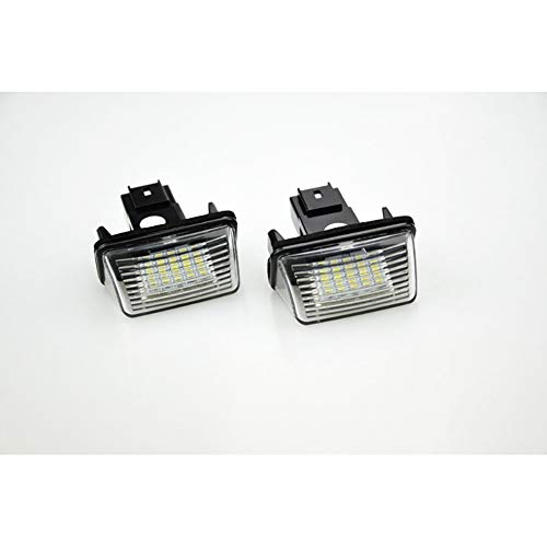 AUTO-STYLE Satz LED Nummerschildbeleuchtung kompatibel mit Citroën/Peugeot diverse Modelle, schwarz