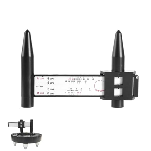 PCD Messlehre | 8 Flügel Felgenlehre | Messwerkzeug für Radschrauben/Autofelgen, Schieber für Lineal PCD Messschieber
