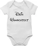 Baby Body Junge Mädchen - Aufdruck selbst gestalten - Wunschtext - 1/3 Monate - Weiß - bedrucken eigenem text babysachen jungen babyparty strampler personalisiertes baby-geschenk und name deinem