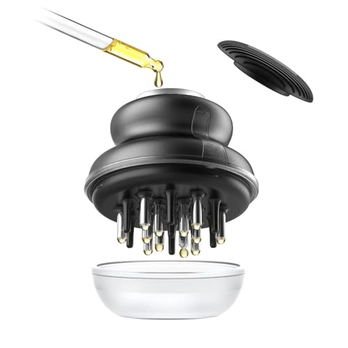 Haare Applikator Flasche und Kopfhaut Massagebürste 2 in 1, Scalp Applikator Flasche Kopfmassagegerät Kopfmassage Bürste, Applikator Flasche Haare für Haarbehandlung Medizin Ätherisches Öl