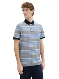 TOM TAILOR Herren Poloshirt mit Streifen, 35040 - Sure Blue Multi Stripe, M