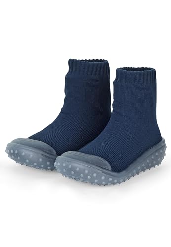 Sterntaler Adventure -Socks uni - Unisex Babysocken mit transparenter profilierter Gummisohle - Adventure Socks einfarbig - marine, 23/24