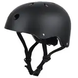 LeapBeast Skaterhelm Fahrradhelm, Belüftung | Sicherheit | leicht | Skateboarding Helm für Fahrrad Skateboard Scooter BMX Kind Erwachsene (Schwarz, L)