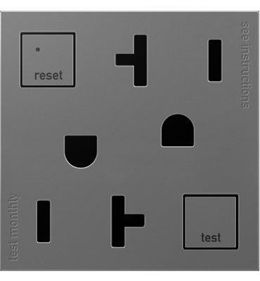 adorne AGFTR2202M4 Selbsttest, manipulationssicher, GFCI-Wandsteckdose, 20 A, Magnesium, 4 Stück