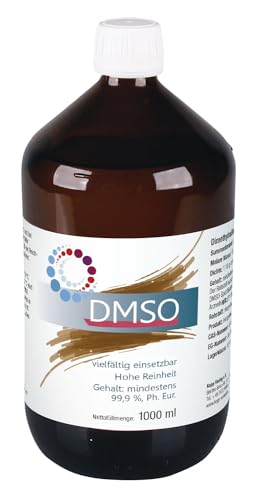 DMSO 99,9% Ph. Eur. 1 Liter | Pharma | Dimethylsulfoxid | Apothekenqualität | vielfältig einsetzbar | in Braunglas | hergestellt in Deutschland | Original