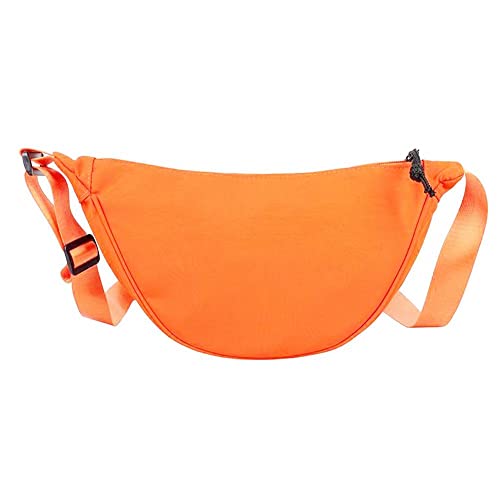 GXFCAI Nylon Crossbody Bag Hobo Sling Crescent Bag Fashion Shoulder Bag Dumpling Casual Adjustable Small Women S Handbag Bag C2H1 Purse, Orange, One size