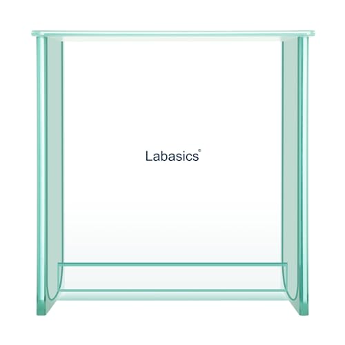 Labasics TLC Quadratischer Entwicklungsbehälter aus Glas, robust aus Borosilikatglas, Entwicklungskammer für Chromatographie, TLC mit flachem Boden, mit Deckel für die Entwicklung mehrerer Platten