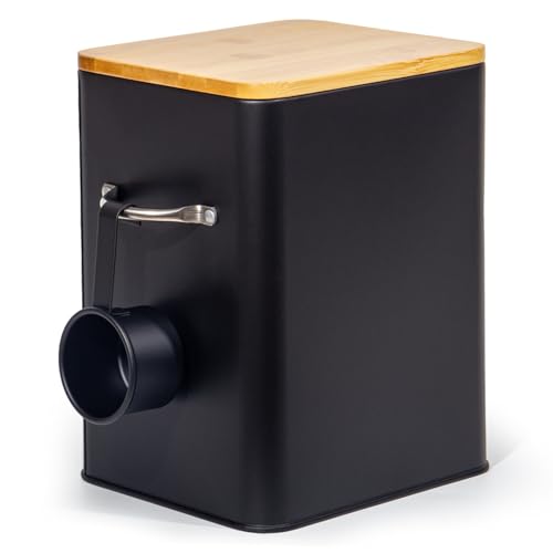 GREELUE 6.5L Waschmittel Aufbewahrung mit Dosierlöffel, Waschpulver Box, Futter Container, Aufbewahrungsbox für Kekse, Kaffeebohnen, Tierfutter (Schwarz)