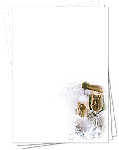Motivpapier Briefpapier (Gastronomie-5160, DIN A4, 100 Blatt) - Gläser Sekt Champagner