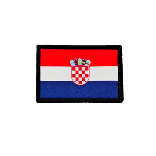 Kroatien Patch - Flaggenpatch Kroatien, Taktischer Kroatien Patch - Gestickter Länderpatch Kroatien- Militär Patch Kroatien (Kroatien)