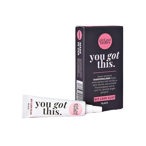 GirlGotLashes You Got This DIY Lash Glue Black – Sicher & Flexibel – Extra starker Halt für DIY-Wimpernextensions – Latexfrei & Hautfreundlich