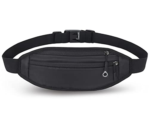 QKUDS Laufgürtel Handy bis 7 Zoll Hüfttasche für Damen Herren Kinder Mädchen Gürteltasche Bauchtasche wasserdichte für Sport Running Joggen Fitnesss Radfahren (Schwarz)