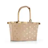 reisenthel carrybag XS Frame metallic dots Coffee – Stabiler Einkaufskorb mit praktischer Innentasche – Elegantes und wasserabweisendes Design