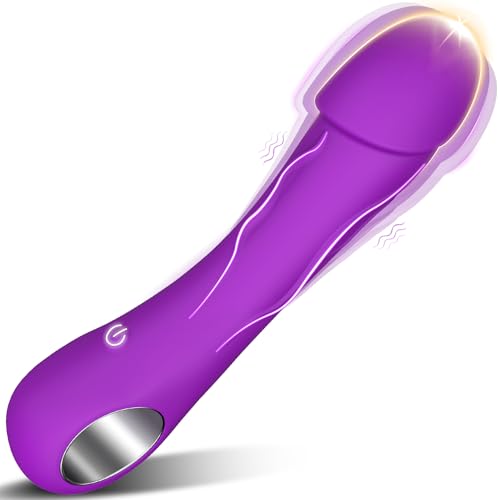 Silikon Klassische Vibrator Vibration für Frauen Sexspielzeug Vibratoren für sie Klitoris Leise, Sex Toys Realistische Dildo Analvibrator für Paare mit 10 Modi G-Punkt Vibrators (Traubenviolett)