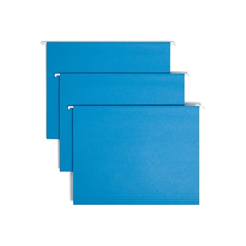 Smead Standard-Hängeregistraturmappen, 25 Stück, Himmelblau, 1/5-geschnittene verstellbare Reiter, Briefgröße (64068)