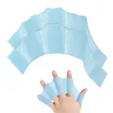 UEAVOID 1 Paar Schwimmhäute für die Finger Schwimmhandschuhe Kieselgel Webbed Handschuhe Erwachsene und Kinder Swim Glove hochelastisch Schwimmpaddles Handpaddel (M,Blau)