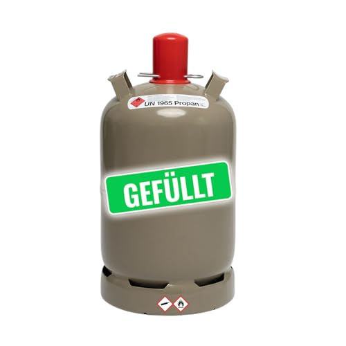 Bluecraft Eigentum Propan Gasflaschen 5kg und 11kg Regeneriert gefüllt 10 Jahre geprüft für Gas-Grill, Gas-Kocher, Gas-Ofen, Wohnwagen, camping (11 kg gefüllt)