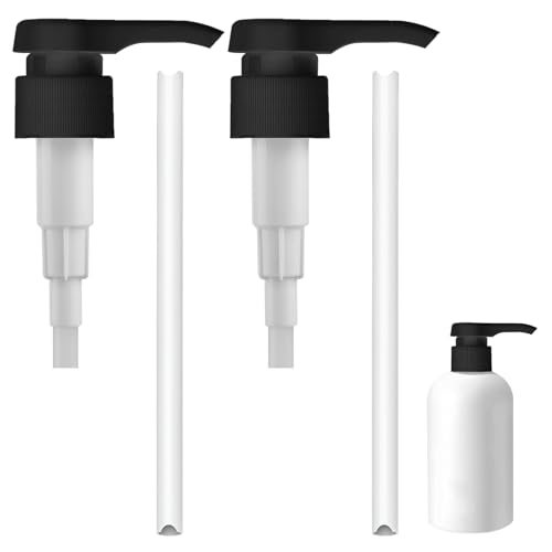 Dosierpumpe 1L Sirup für Best Body Nutrition,30mm Schraubflasche Dosierspender Sirupspender Wiederverwendbar Pumpaufsatz Shampoo Pumpspender Pumpkopf für 28/410 Gewindebehälter (1L-2-Stück-Schwarz)