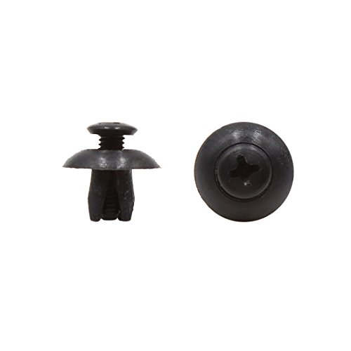 sourcing map 30Stk schwarz Plastik Niete Befestigung Halter Drucken Typ Klipp für 7mm Loch DE de