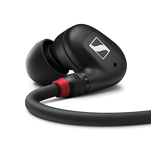 Sennheiser IE 100 PRO Black Dynamische In-Ear-Hörer | Neuartiger 10mm-Breitbandwandler für Präzisen Monitoring-Sound | 1,3m Kabell und S/M/L-Silkon-Adapter Enhalten | Schwarz (508940)