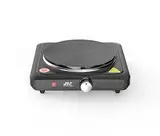 SIC Tragbarer Elektroherd mit einer Platte, tragbares Kochfeld, Gusseisen, einstellbare Temperatur, für Camping, Reisen, Outdoor-Küche (Schwarz, 1500W)