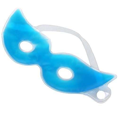 TRIXES Gel-Augenmaske mit Sicht-Löchern - Kalt und heiß verwendbar Kopfschmerz - Entspannungsgelmaske Spannungsentlastung - Beruhigend für geschwollene Augen