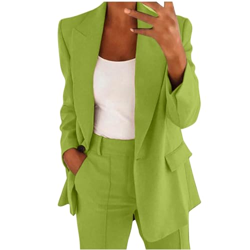 Awrvia Hosenanzüge für Damen Zweiteiler Set Elegant Revers Bluse und Weites Bein Hose 2-teilig Casual Business Anzug Sommer Sportlich Outfit Festlich Jogginganzug Leichter Streetwear Hausanzug