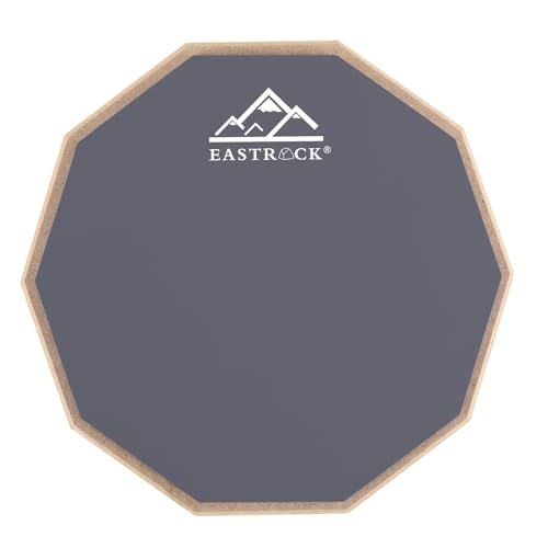 EASTROCK Übungstrommel-Pad, 20,3 cm doppelseitig, Slient Drum Pad, Silikon Dumb Drum für Anfänger, Grau