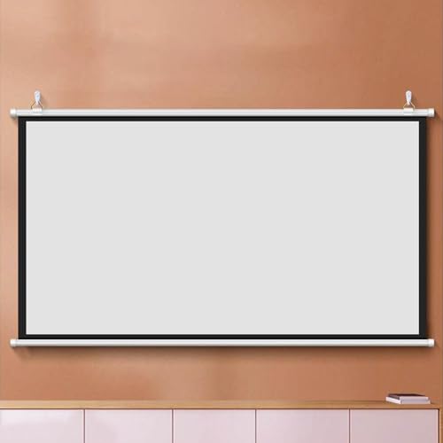 GLETSF 30", 40", 50", 60", 72" Manuell Herunterziehbare Projektionsleinwand, Weiß, Filmprojektor-Leinwand Für Drinnen Und Draußen, Videoleinwand Für Zuhause, Besprechungsraum, Klassenzimm-16:09-30